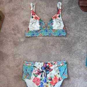 Johnny Was Holly Halter Bathing Suit Top - Size XS